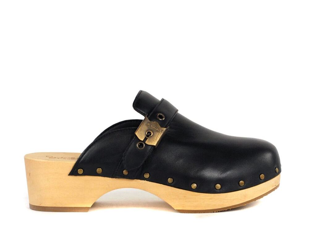 DR SCHOLL'S Women’s Original Clogs Size 6M Black Nubia Leather NWOB